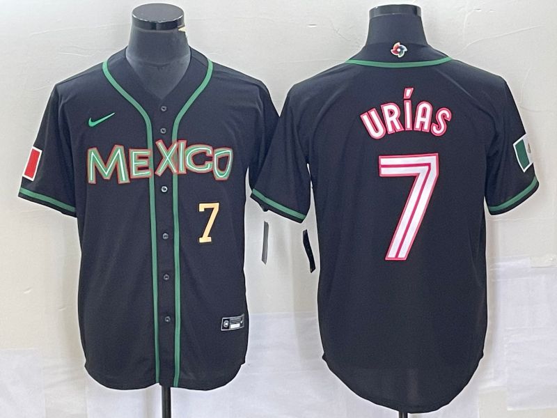 Men 2023 World Cub Mexico #7 Urias Black white Nike MLB Jersey42